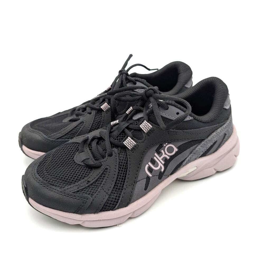 Rykä Skylift Lace-Up Walking Sneaker Shoes Women's Black Size US6M EU36
